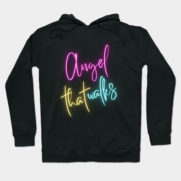 Angel That Walks - Neon Lights Hoodie by Benny Merch Pearl